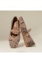 VIVAIA Running Shoes Square Cap Mary Jane (Margot Walker Mary Jane) Flat Shoes Snake Look