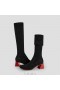 VIVAIA Square-Toe Water-Repellent Wool Knee High Boots (Rebecca Pro） Boots Red