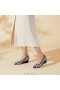 VIVAIA Peep Cap Wedge (Tamia Peep Cap) High Shoes Navy Stripes