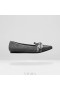 VIVAIA Pointed Cap Bow Loafers Low Shoes Gray