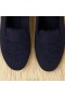 VIVAIA Round-Toe Faux Mink-Knit Loafers Navy