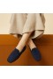 VIVAIA Square-Cap Faux Mink-Knit Loafers Navy