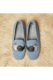VIVAIA Square Cap Terry Knit Loafers Low Shoes Grey Blue