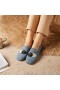VIVAIA Square Cap Terry Knit Loafers Low Shoes Grey Blue