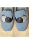 VIVAIA Square Cap Terry Knit Loafers Low Shoes Grey Blue