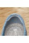 VIVAIA Square Cap Terry Knit Loafers Low Shoes Grey Blue