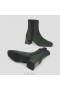 VIVAIA Square Cap Water-Repellent Heel Boots (Rafaella) Boots Dark Olive Green Black