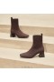 VIVAIA Square-Cap Water-Repellent Heel Boots (Regina Pro) Boots Dark Chocolate