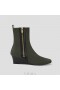 VIVAIA Square Cap Water-Repellent Zipper Boots (Micaela) Boots Dark Olive Green