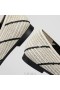 VIVAIA Pointed Cap Stripe Flats Flat Shoes Striped Stripes White