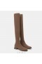 VIVAIA Round-Toe Over-the-Knee Boots Tan Russet