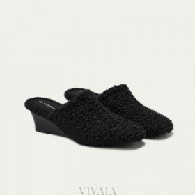 VIVAIA Square Toe Wedge Mules (Margot Wedge Mules) Mules Black