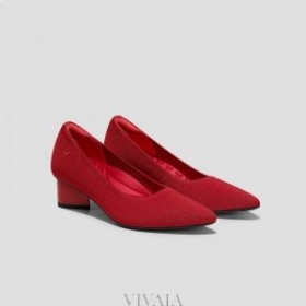 VIVAIA Pointed-Toe Chunky Heels (Tracy Pro) High Shoes Red