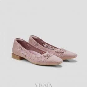 VIVAIA Small Square-Toe Mesh Heels (Maelyn) High Shoes Pink