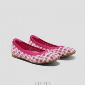 VIVAIA Round-Toe Flats (Claire) Flat Shoes Pitaya Gingham