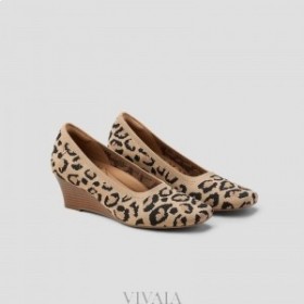 VIVAIA Square-Toe Wedge (Margot Wedge Pro) High Shoes Dark Leopard