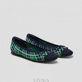 VIVAIA Almond Cap Bow Flats (Tiana) Flat Shoes Green