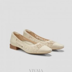 VIVAIA Small Square-Toe Mesh Heels (Maelyn) High Shoes White