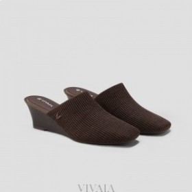 VIVAIA Square-toe Wedge Mules (Margot Wedge Mules) Mules Dark Chocolate