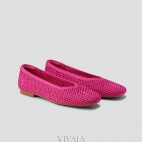 VIVAIA Square-Toe V-Cut Mesh Flats (Margot 2.0) Flat Shoes Pitaya Mesh