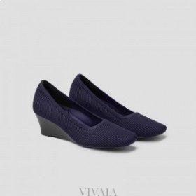 VIVAIA Square-Cap Wedge (Margot Wedge Pro) High Shoes Navy