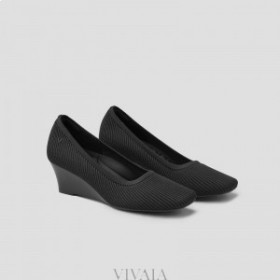VIVAIA Square-Toe Wedge (Margot Wedge Pro) High Shoes Black