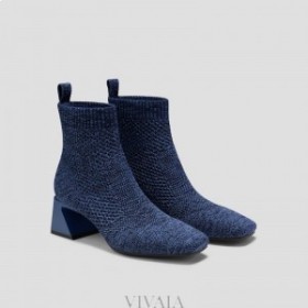 VIVAIA Square-Cap Perforated Heel Boots (Melissa) Boots Blue