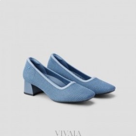 VIVAIA Square-Toe Chunky Heels (Melody Pro) High Shoes Blue