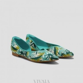 VIVAIA Pointed Cap Flats (Melia) Flat Shoes Turquoise