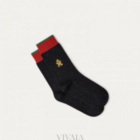 VIVAIA 2 Pairs Holiday Socks - Gingerbread Man Socks Black
