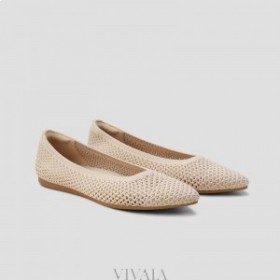 VIVAIA Pointed Cap Breathable Mesh Ballet Flats (Aria 5°) Flat Shoes Almond Mesh