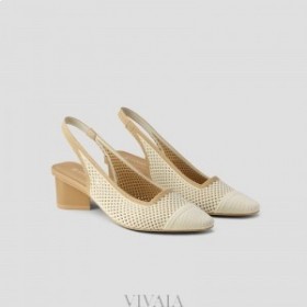 VIVAIA Pointed-Cap Slingback Sandals (Leah) Sandals White
