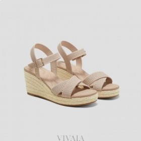 VIVAIA Round-toe Wedge Sandals (Sally Pro) Sandals Almond