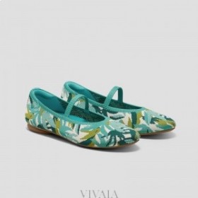 VIVAIA Almond Cap Mary-Jane (Tamia Mary-Jane) Flat Shoes Turquoise
