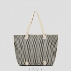 VIVAIA Zaneta Tote-Black White Handbag Black White