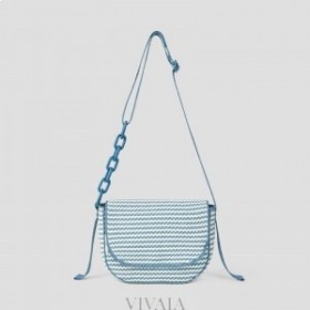 VIVAIA Sofia Crossbody Bag-Denim Stripe Shoulder Bag Stripes