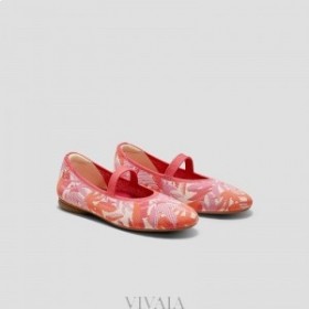 VIVAIA Girls' Almond Cap Mary-Jane (Tamia Mary-Jane) Flat Shoes Coral