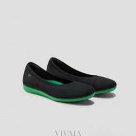 VIVAIA Round-Toe Flats (Claire Walker) Flat Shoes Black Green