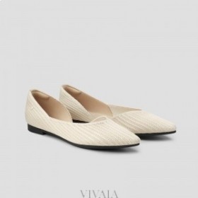VIVAIA Pointed Cap Flats (Melia) Flat Shoes White