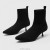 VIVAIA Pointed Cap Kitten Heel Boots (Naomi) Boots Black