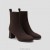 VIVAIA Round-Toe Water-Repellent Heel Boots (Thalita) Boots Dark Chocolate
