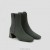 VIVAIA Square Cap Water-Repellent Heel Boots (Rafaella) Boots Dark Olive Green Black