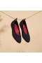  Tênis de corrida VIVAIA Almond Cap Flats (Tamia Walker) Sapatos baixos Preto Vermelho