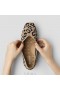 Tênis de corrida VIVAIA Square Cap V-Cut Flats (Margot Walker) Sapatos baixos Leopardo escuro