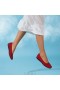 Tênis de corrida VIVAIA Square Cap V-Cut Flats (Margot Walker) Sapatos baixos vermelho preto