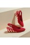  VIVAIA Sandálias de salto alto com tiras e salto alto Almond Cap (Tamia Slingback Wedge Pro) Sandálias vermelhas