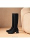  Botas de lã com bico quadrado e repelente de água VIVAIA até o joelho (Rebecca Pro） Botas pretas