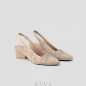  VIVAIA Sandálias de bico fino Slingback (Leah) Sandálias Almond Mesh