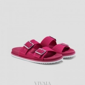 VIVAIA Dual Adjustable Buckle Slides (Nikki) Sandálias Pitaya Mesh