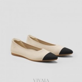 VIVAIA Sapatilhas de balé com ponta pontuda (Aria 5°) Sapatos baixos pretos